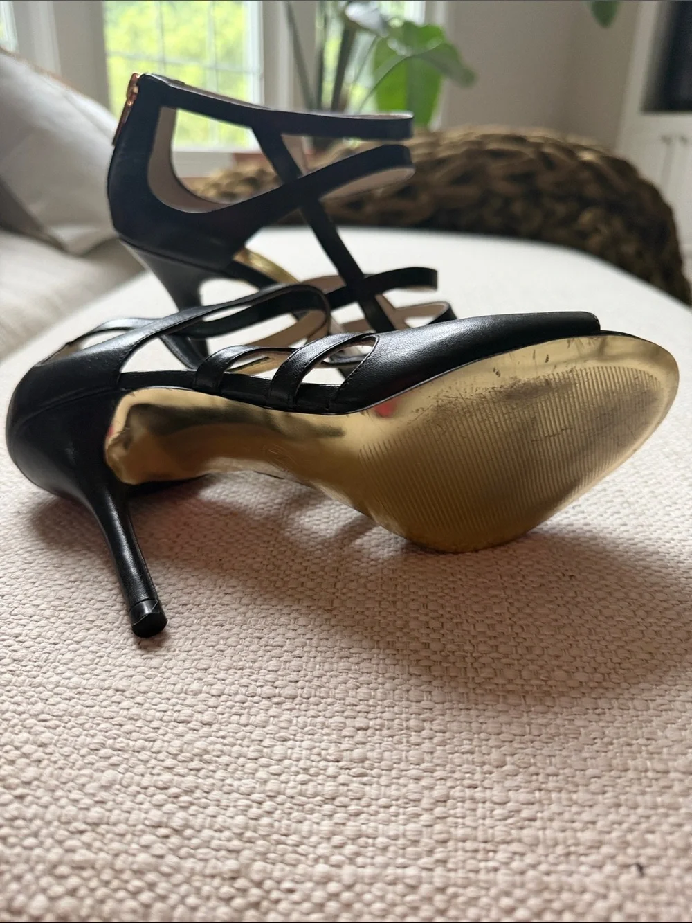 Michael Kors Black Strappy Open-Toe Heels
